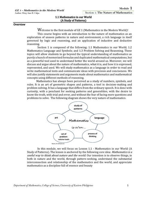 Math In The Modern World Module 1 Sequences GE 1 Mathematics In