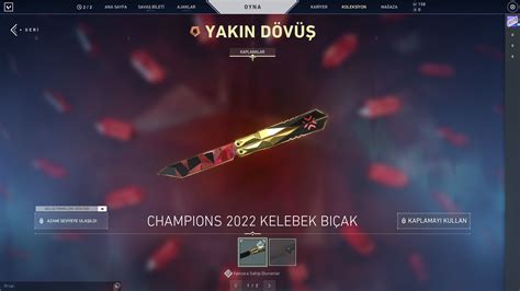 Valorant Mailli Champions Kelebek Bıçak Hes 950004 İtemsatış