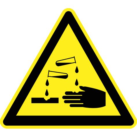 Corrosive hazard warning sign vector image | Free SVG