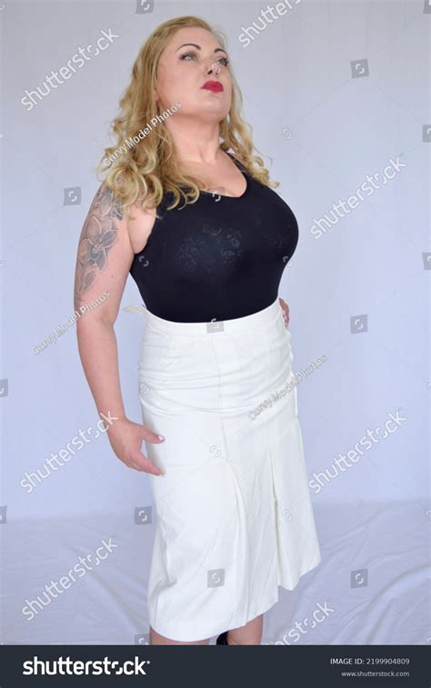 Curvy Blonde Sexy Woman Model Wearing Stock Photo 2199904809 Shutterstock