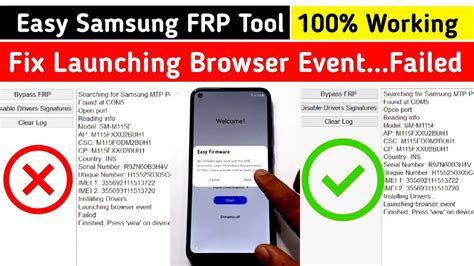 Fix Launching Browser Event Failed Easy Samsung FRP Bypass Tools