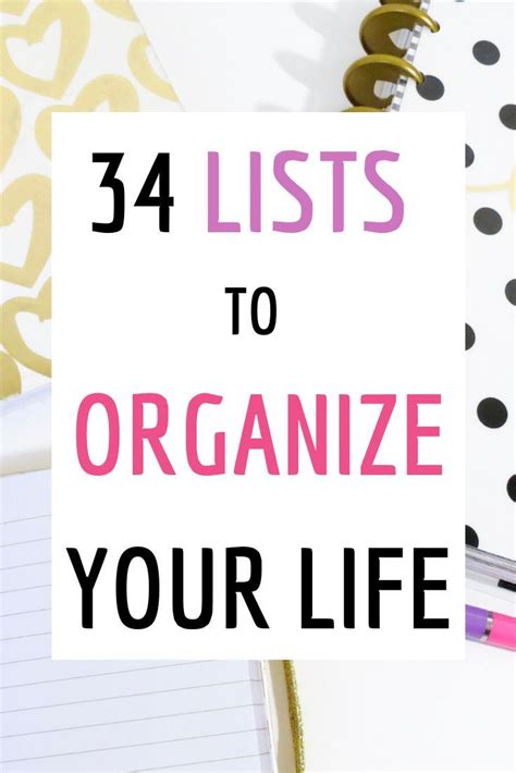 34 Lists To Organise Your Life Today In 2024 Life Planner