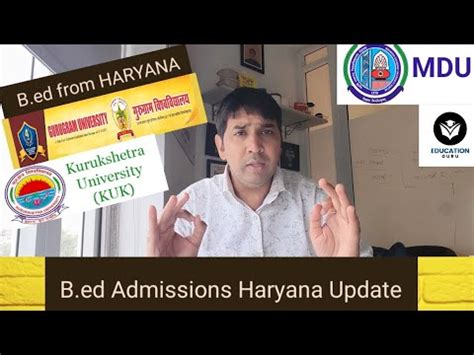 Admissions Open In B Ed From Haryana B Ed From MDU ROHTAK KUK CRSU