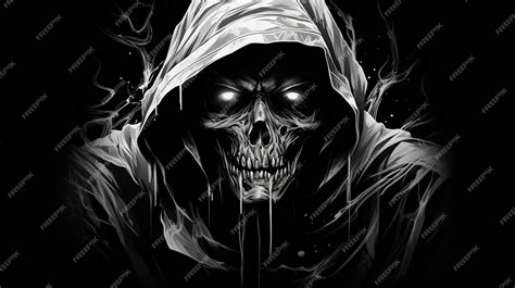 Premium AI Image | grim reaper wallpaper skull background