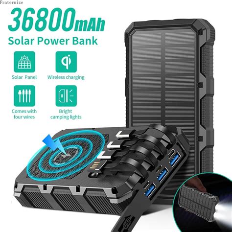 Solar Power Bank Mah Portable Wireless Quick Charger External