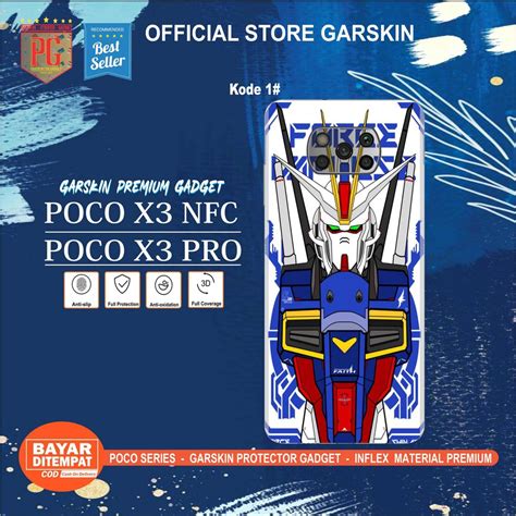 Jual Garskin POCO X3 Pro Nfc Skin Gadget Premium Gundam Top Isi 2pcs