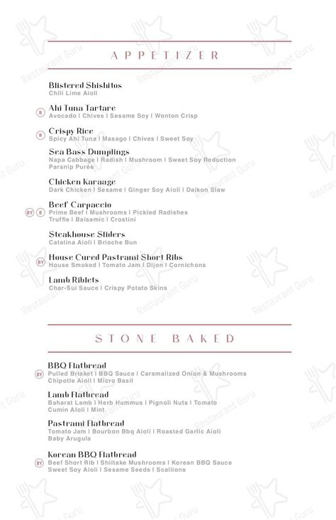 Menu At Salt Steakhouse Long Branch