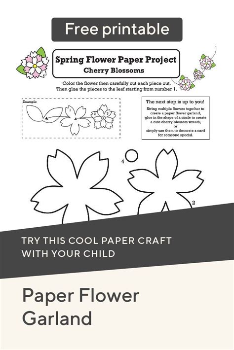 Paper Flower Garland Printable | Worksheet | Education.com | Paper ...