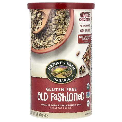 Nature S Path Organic Whole Grain Rolled Oats Gluten Free Old Fashioned 18 Oz 510 G