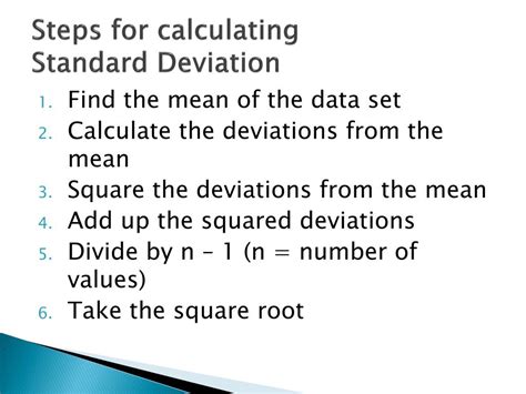 Calculating For Standard Deviation