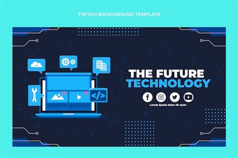 Free Vector | Flat design minimalistic technology twitch background