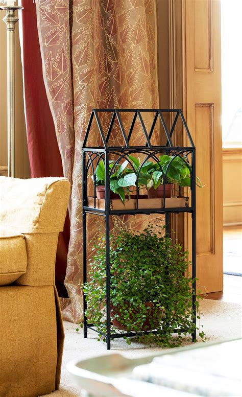 Terrarium Plant Stand Black Metal Can Be Used Inside And Outdoors