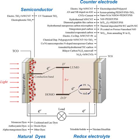 Schematic Diagram Of Dssc Structure And Its Functional Materials Download Scientific Diagram