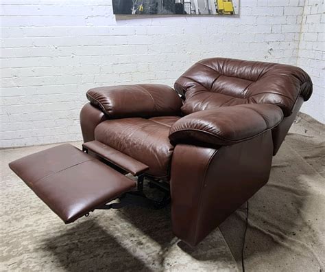 Dfs Tan Italian Leather Electric Recliner Armchair In Eccles