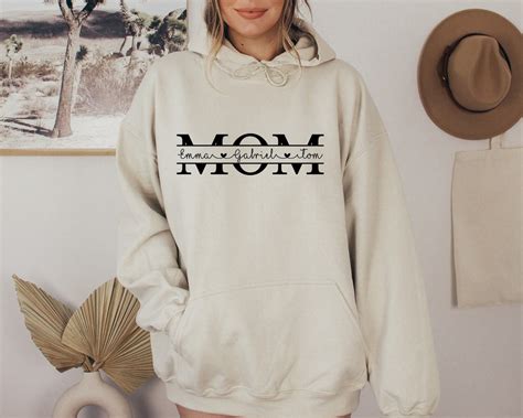 Personalized Mom Hoodies Custom Mama Hoodie Mom Hoodie With Kids