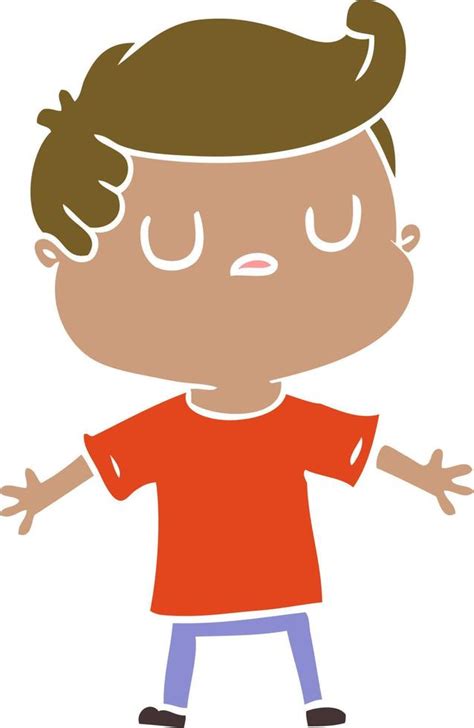 Flat Color Style Cartoon Aloof Man 12207768 Vector Art At Vecteezy