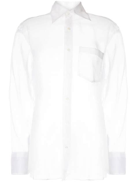 Women S Pocket Sheer White Shirts Editorialist