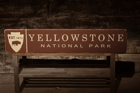 YELLOWSTONE NATIONAL PARK Sign Yellowstone National Park Wood - Etsy