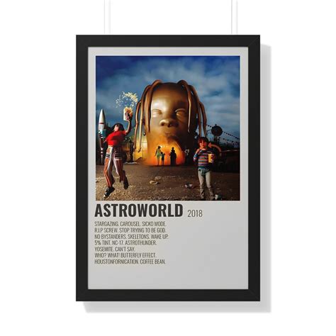 Travis Scott Album Cover Astroworld With Song Name Poster With - Etsy