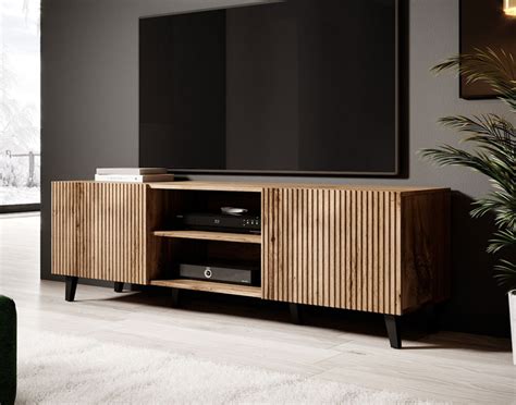 Come Meuble Tv Bois 150 Cm Style Contemporain