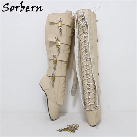 Sorbern Custom Crotch Thigh High Ballet Boots Bdsm Unisex Ballet High Heels Lockable Ankle