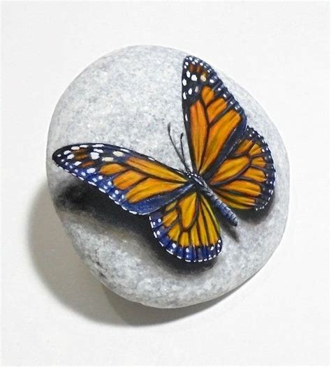 Butterfly Rock Painting Ideas Painted Rocks Hand Fairy Flower Garden ...