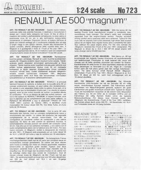 Photo Ita723 01 0723 Renault AE500 Magnum 1 24 Album Dutch Model