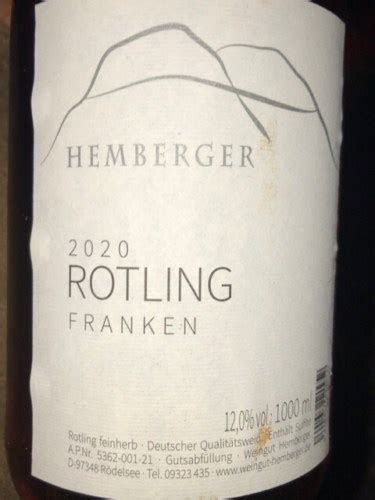 Hemberger Rotling Feinherb Vivino US