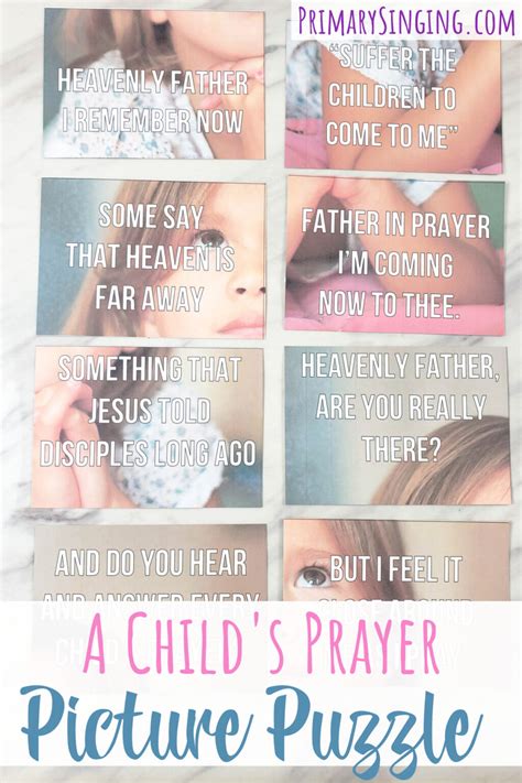 A Childs Prayer Picture Puzzle Primary Singing