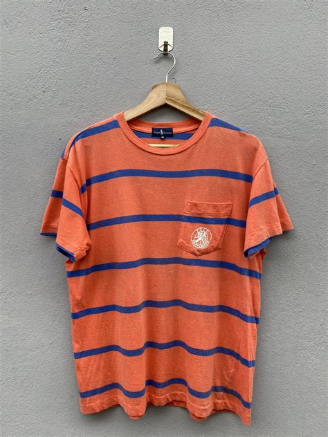 Ralph Lauren 💥rare💥 Ralph Lauren Ripoff Alfa Romeo Logo Stripes Pocket T Grailed