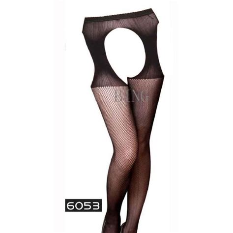 Bas Collant En Dentelle Noir Entrejambe Ouvert Sexy Bonneterie Pour