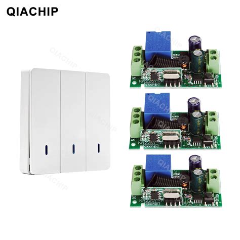 QIACHIP 433Mhz Universal 1 CH RF Remote Control Switch AC 110V 220V