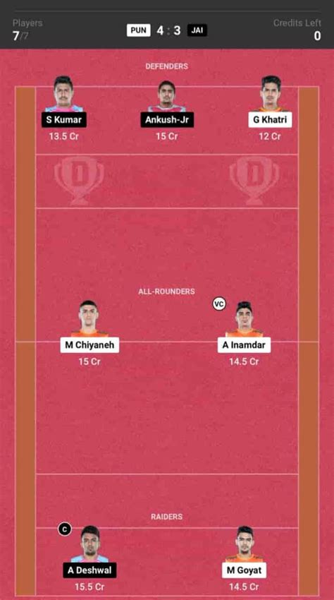 PUN Vs JAI Dream11 Prediction Today Match Pro Kabaddi 2023