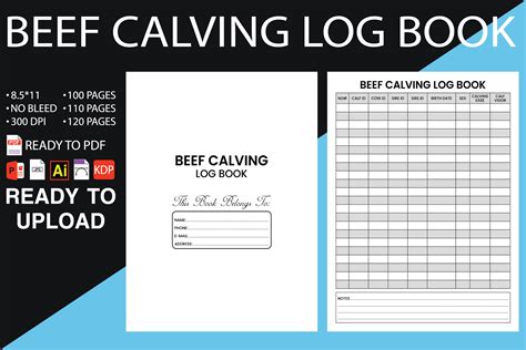 Beef Calving Log Book Kdp Interior Graphic By Mb Studio Creative Fabrica