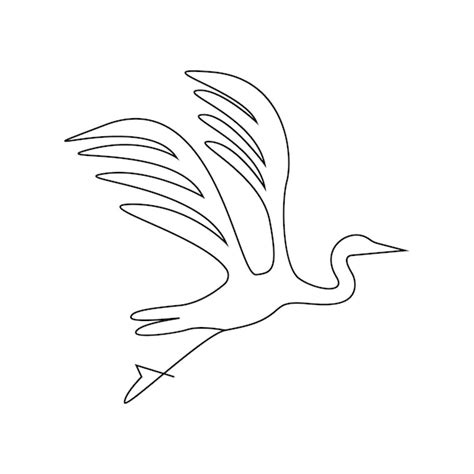 Premium Vector Heron Single Continuous One Line Out Line Vector Art