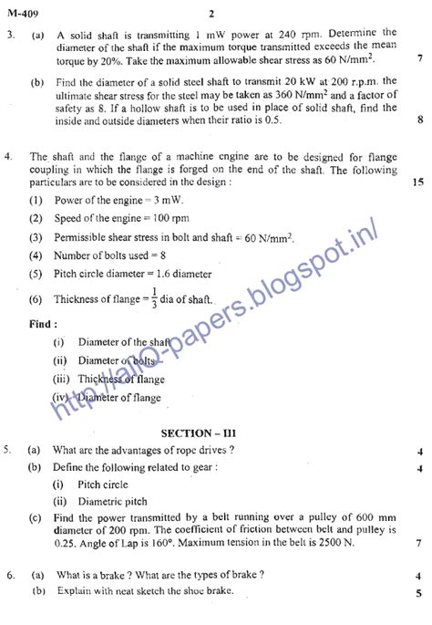 Diploma Mechanical Engineering Solved Question Papers