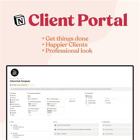 Notion Client Planner Notion Template Client Portal Notion Client