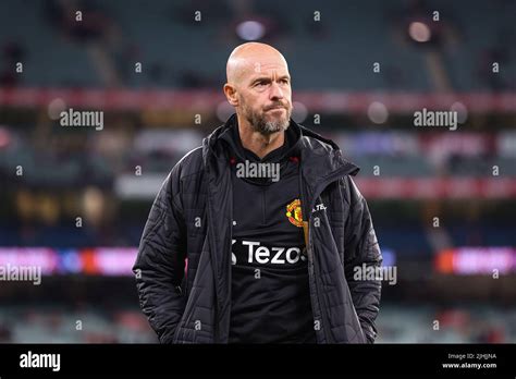 Erik Ten Hag Manager Of Manchester United Arrives At The Mcg Stock