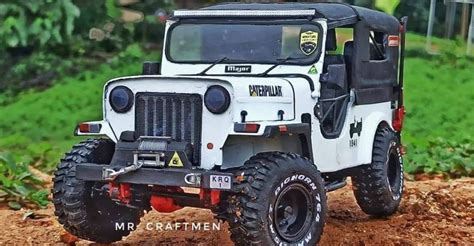 Hand-built Mahindra Major jeep miniature model: Check it out