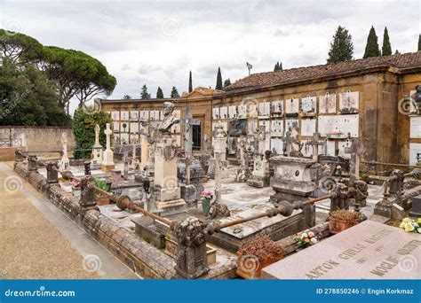 Cimitero Delle Porte Sante Cemetry In Florence Italy Editorial Photo