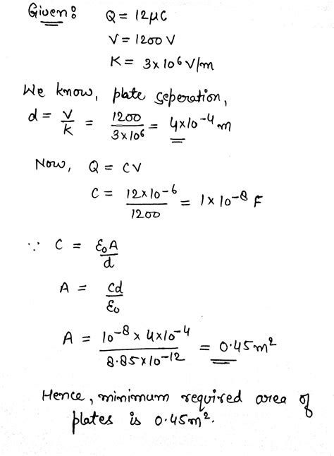 An Air Filled Parallel Plate Capacitor Is To Be Constructed Which Can