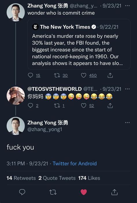 A Collection Of Zhangs Tweets On His Old Account Before It Was Banned