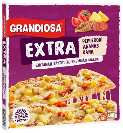 Grandiosa Extra Pepperoni Kana Ja Ananas Kiviuuni Pakastepizza 400g S Kaupat Ruoan Verkkokauppa