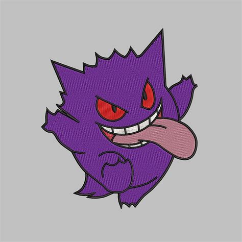 Gengar Pokemon Embroidery Design Pokemon Gengar Pokemon Embroidery