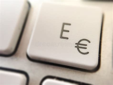 E Letter and Euro Coin Symbol on a Pc Keyboard Button Stock Photo ...