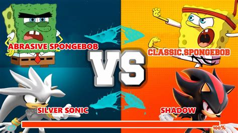 Super Brawl Mugen Abrasive Spongebob And Silver Sonic Vs Patrik And