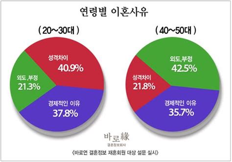 연령별 이혼사유 1위는 20대 성격차이 Vs 40대 외도 아시아경제