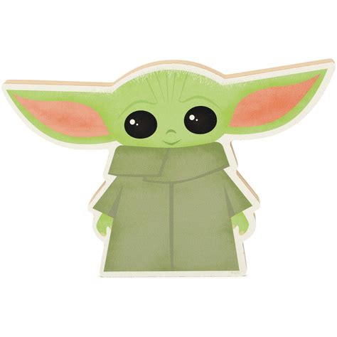 Disney Star Wars Baby Yoda Shelf Sitter Decor Chunky Wood Block Cutout ...