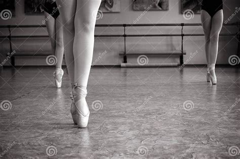 Close Up Of Ballerina Feet On Pointe Shoes In The Dance Hall Vintage Photography Close Up Of A