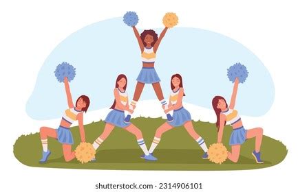 Cheerleading Pyramid Clipart